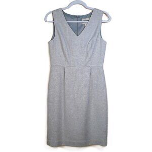 Banana Republic Gray Metallic Herringbone Wool Blend Sleeveless Dress 6P